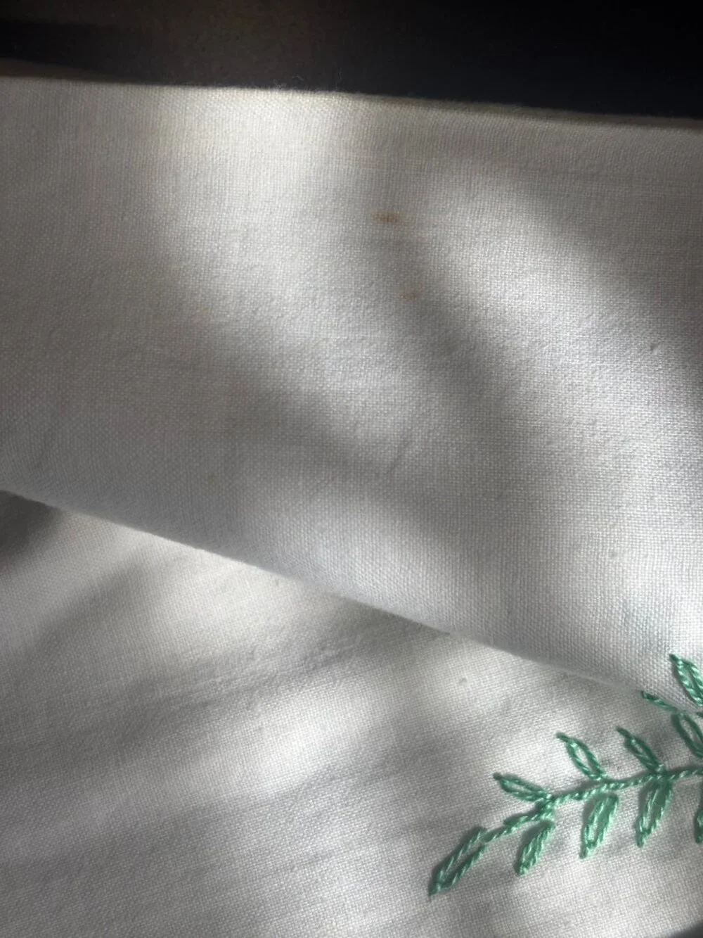 Vintage Hand Embroidered Floral Pillowcase - Crochet Lace Edge Pink Blue Flowers